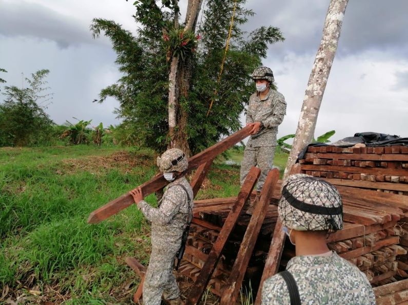 Decomisados 59 m³ de madera en el suroriente de Colombia. El recurso natural incautado, se  entregará a Corpoamazonía.
