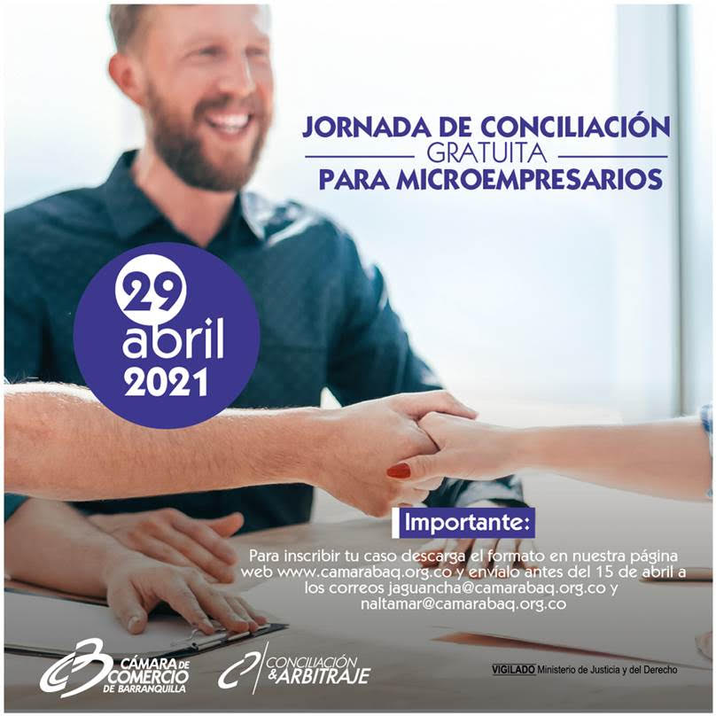 El 29 de abril es la Jornada Gratuita de Conciliación para microempresarios Recibidos
