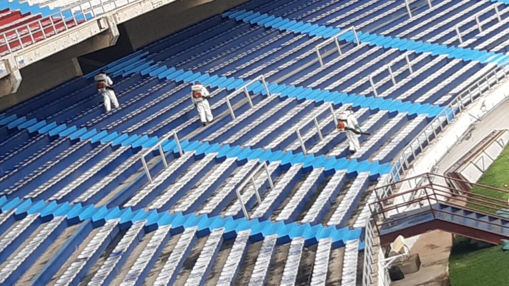 Bioseguridad integral en el Metropolitano en partido Colombia vs. Chile