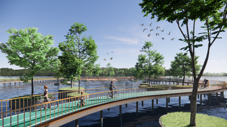 El Ecoparque de la ciénaga de Mallorquín será una obra para disfrutar de espacios naturales con parques, senderos e infraestructura que permitirá el uso sostenible por parte de la población de la zona intervenida fortaleciendo el ecoturismo en la ciudad.