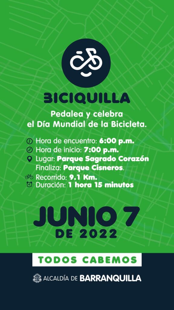 Barranquilla celebra el Día de la Bicicleta pedaleando en la Biciquilla