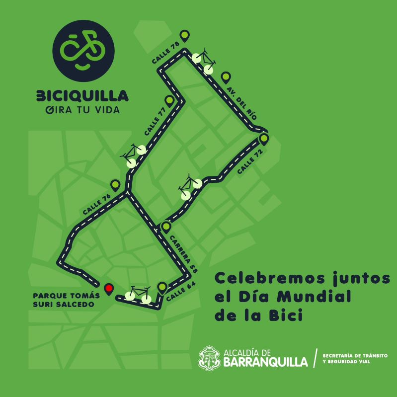 "Biciquilla" iniciará a las 7:00 de la noche desde el Parque Suri Salcedo y finalizará en este mismo punto, tendrá una longitud de 10.93 kilómetros y una duración aproximada de 90 minutos.