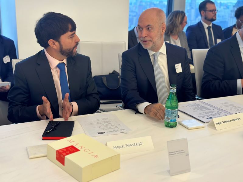 Barranquilla presente en la Semana del Clima en Nueva York. El alcalde de Barranquilla, Jaime Pumarejo con sus homólogos en la Gran Manzana.